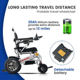 Silver Black Metro Mobility iTravel Plus Power Wheelchair - Battery Information