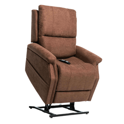 Partially Lifted Saville Brown Pride Mobility Vivalift Metro 2 PLR-925 Lift Chair