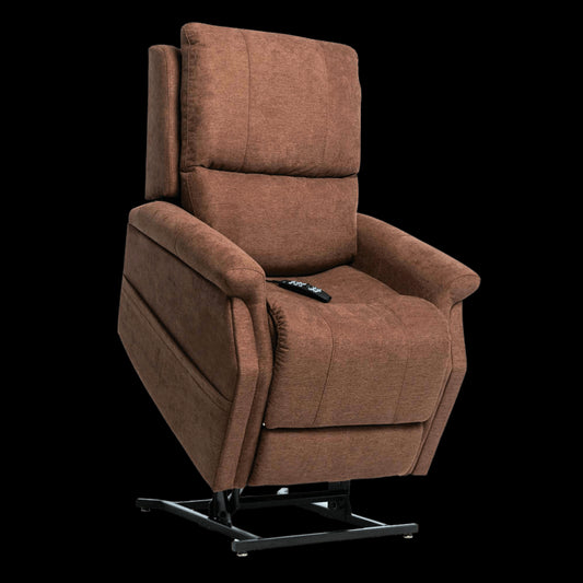 Partially Lifted Saville Brown Pride Mobility Vivalift Metro 2 PLR-925 Lift Chair