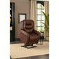 Partially Lifted Badlands Walnut Pride Mobility Vivalift Elegance 2 PLR-975 Lift Chair in a Cozy Room