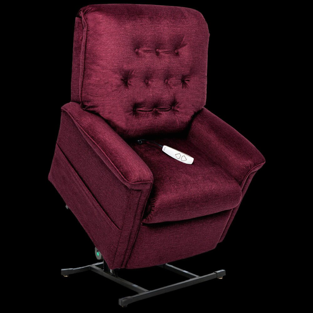 Partially Lifted Black Cherry Pride Mobility Heritage LC-358 Lift Chair 