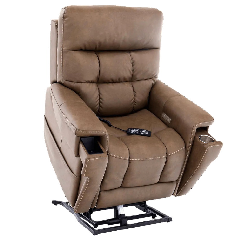 Partially Lifted Cappuccino Color Pride Mobility VivaLift Ultra PLR-4955 Power Lift Chair