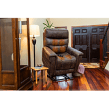 Partially Lifted VivaLift Radiance Power Lift Chair PLR-3955 in a Cozy Room