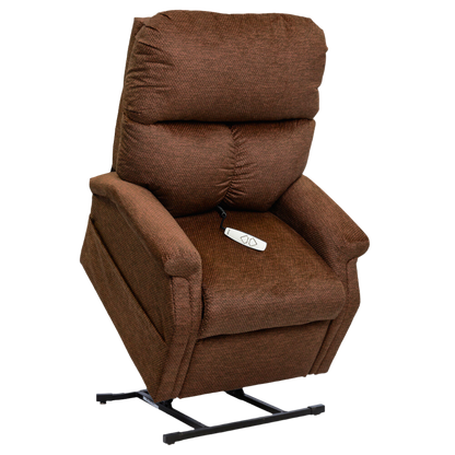 Partially Lifted Walnut Color Pride Mobility Essential LC-250 Power Lift Chair