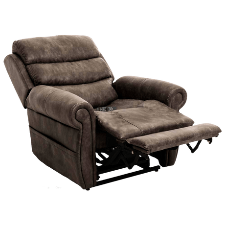 Partially Reclined Astro Grey Pride Mobility VivaLift Tranquil 2 PLR-935 Lift Chair with Extended Footrest