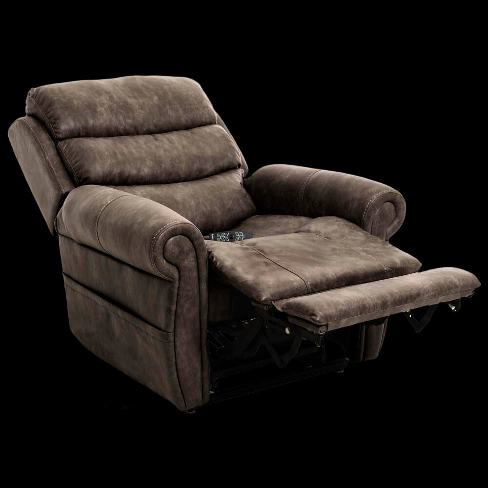 Partially Reclined Astro Grey Pride Mobility VivaLift Tranquil 2 PLR-935 Lift Chair with Extended Footrest