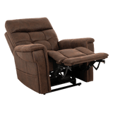 Partially Reclined Badlands Walnut Medium VivaLift Radiance Power Lift Chair PLR-3955 with Extended Leg Rest