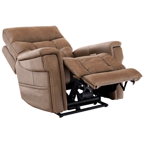 Partially Reclined Cappuccino Color Pride Mobility VivaLift Ultra PLR-4955 Power Lift Chair with Extended Footrest