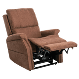 Partially Reclined Saville Brown Pride Mobility Vivalift Metro 2 PLR-925 Lift Chair Extended Footrest