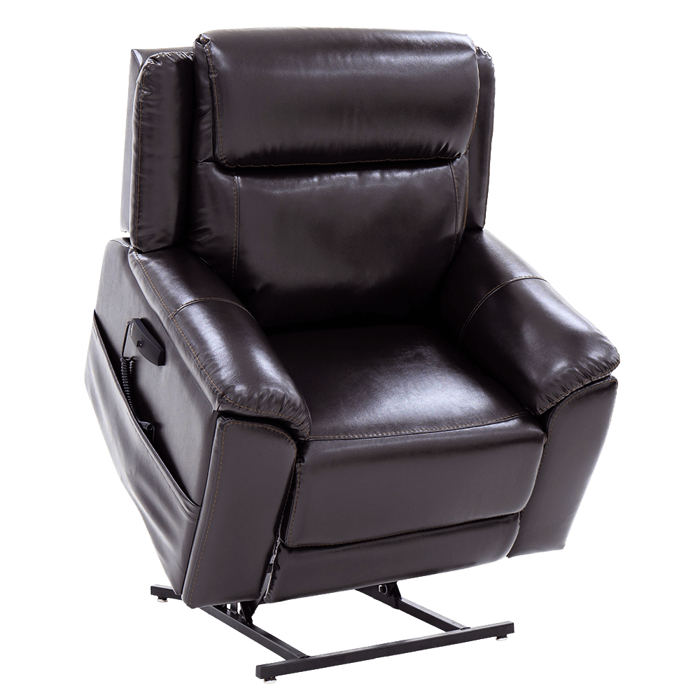 Chestnut Color Pride Sitting Pretty Lift Chair Evolution LC-435 - Lifted Position - Angled View