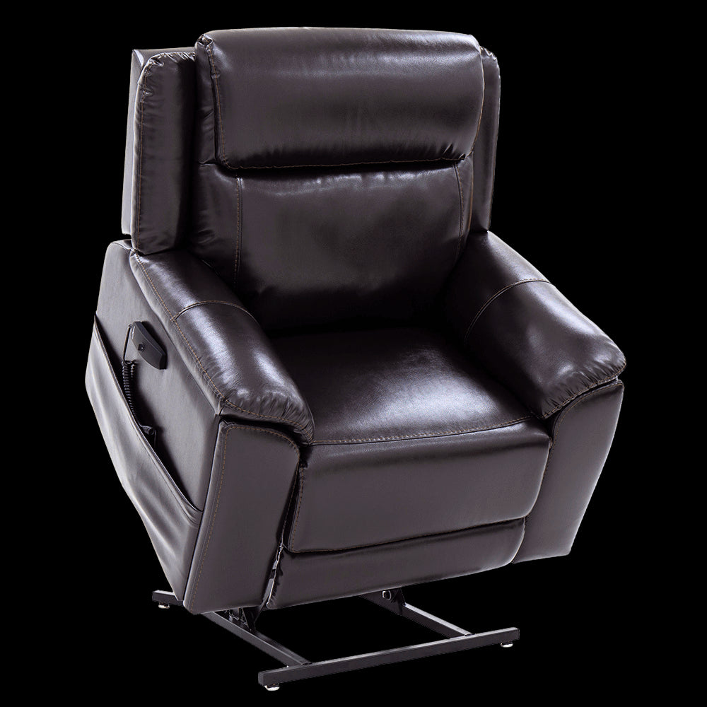 Chestnut Color Pride Sitting Pretty Lift Chair Evolution LC-435 - Lifted Position - Angled View