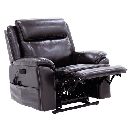 Chestnut Color Pride Sitting Pretty Lift Chair Evolution LC-435 - Footrest Extension - Angled View
