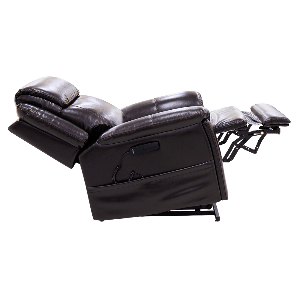 Chestnut Color Pride Sitting Pretty Lift Chair Evolution LC-435 - Reclined Headrest Tilted  - Side View