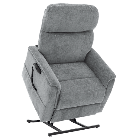 Shale Color Pride Sitting Pretty Lift Chair Genesis LC-150 -  Lifted Position - Angled View