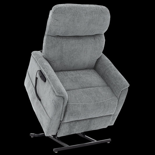 Shale Color Pride Sitting Pretty Lift Chair Genesis LC-150 -  Lifted Position - Angled View