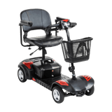 Red Drive Medical Scout LT 4-Wheel Compact Travel Power Scooter Angled View