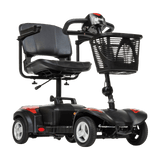 Red Drive Medical Scout LT 4-Wheel Compact Travel Power Scooter Side Angled View