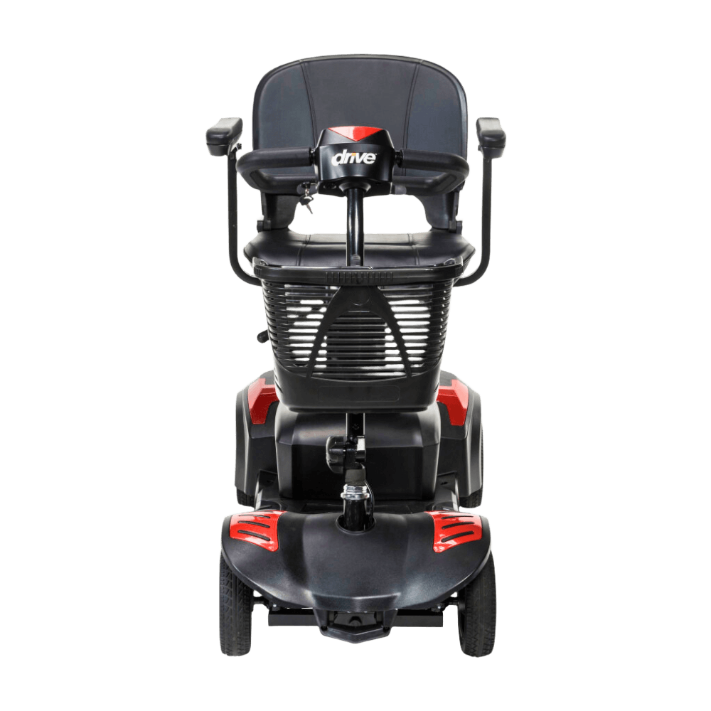 Red Drive Medical Scout LT 4-Wheel Compact Travel Power Scooter Front View