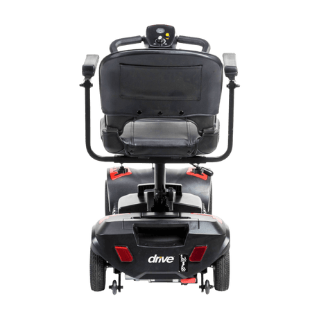 Red Drive Medical Scout LT 4-Wheel Compact Travel Power Scooter Rear View