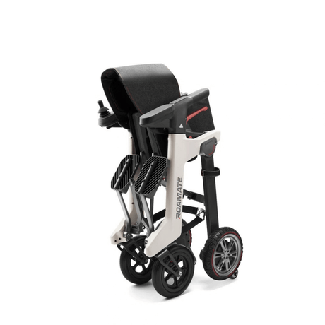 Enhance Mobility Roamate 3-in-1 Power Rollator in white color - Folded Position