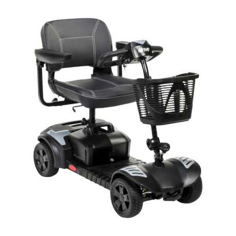 Silver Drive Medical Phoenix LT 4-Wheel Travel Scooter Angled Front View