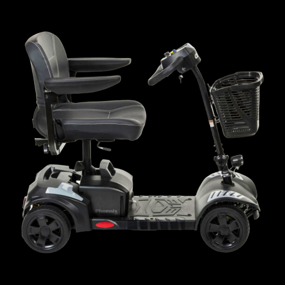 Silver Drive Medical Phoenix LT 4-Wheel Travel Scooter Side View