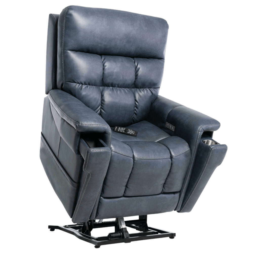 Partially Lifted Slate Color Pride Mobility VivaLift Ultra PLR-4955 Power Lift Chair