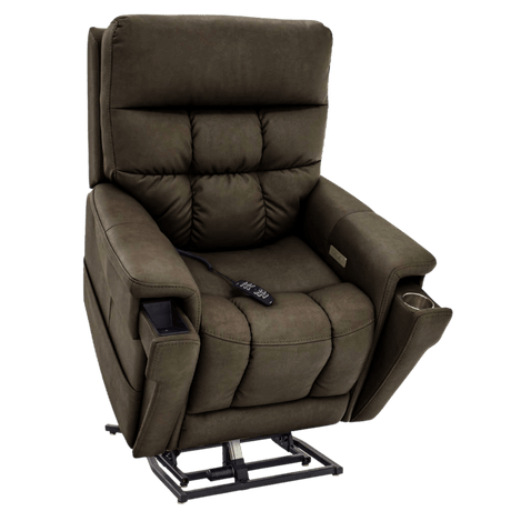 Partially Lifted Smoke Color Pride Mobility VivaLift Ultra PLR-4955 Power Lift Chair