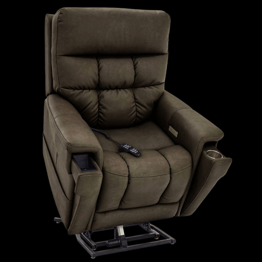 Partially Lifted Smoke Color Pride Mobility VivaLift Ultra PLR-4955 Power Lift Chair