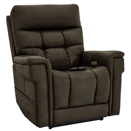 Smoke Color Pride Mobility VivaLift Ultra PLR-4955 Power Lift Chair Angled View