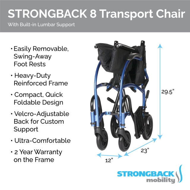 Strongback Mobility Strongback 8 1002 Transport Chair-My Perfect Scooter