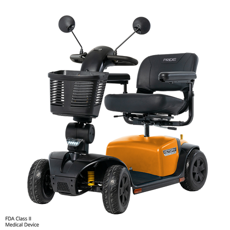 Tangerine Color Pride Victory® Platinum 4 Wheel Mobility - Angled View