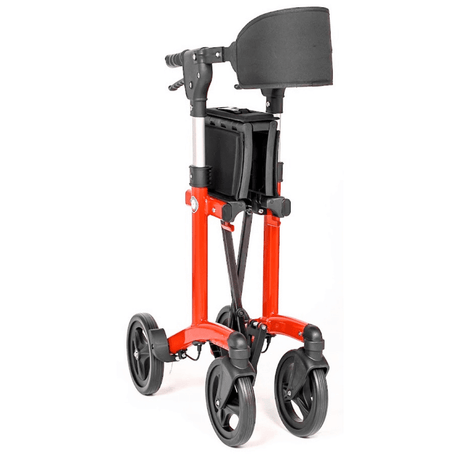 Red Triumph Mobility Escape Adjustable Rollator Folded