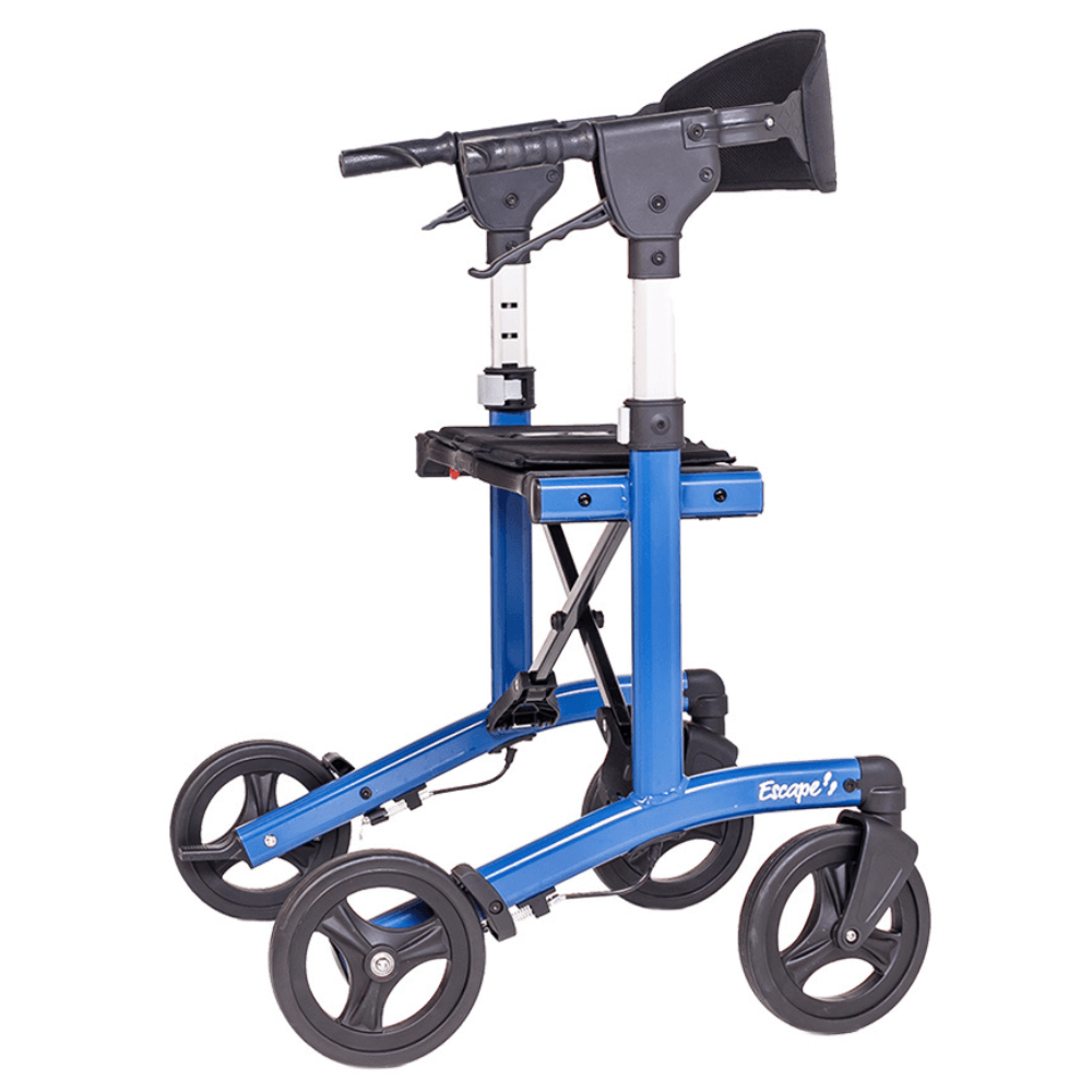 Blue Triumph Mobility Escape Adjustable Rollator - Side View