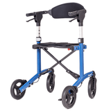 Red Blue Triumph Mobility Escape Adjustable Rollator - Angled View