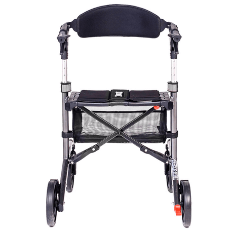 Gray Triumph Mobility Escape Adjustable Rollator - Rear View
