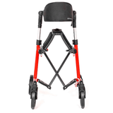 Red Triumph Mobility Escape Adjustable Rollator Slightly Folded