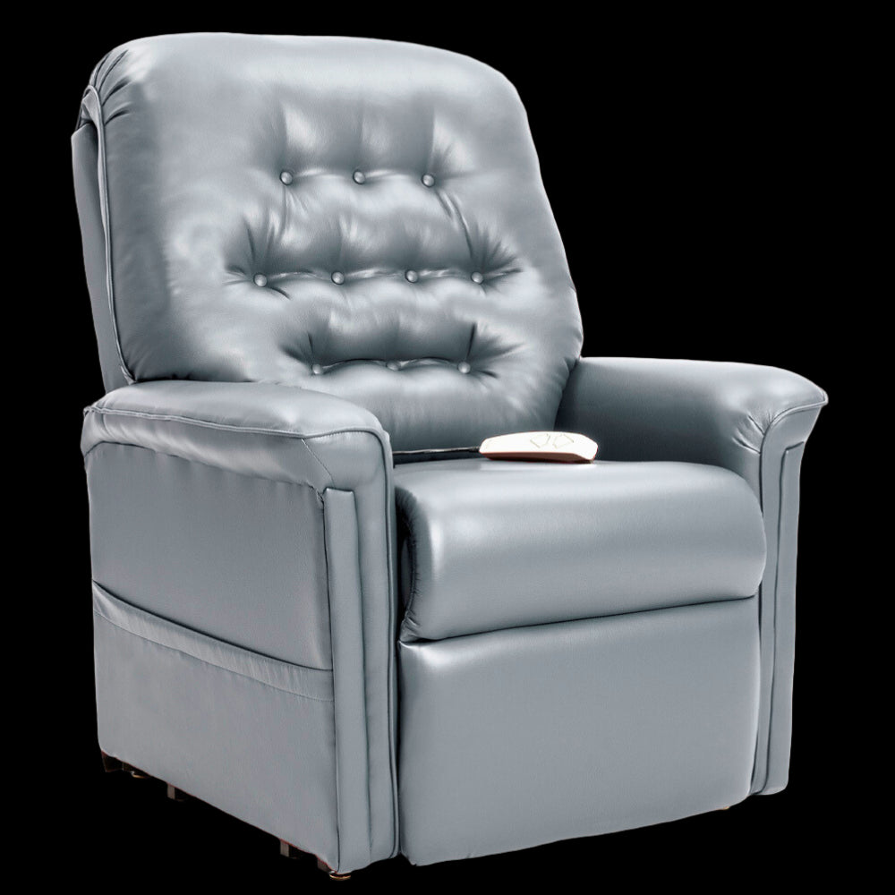 Ultra Leather Charcoal Pride Mobility Heritage LC-358 Lift Chair Angled Front View