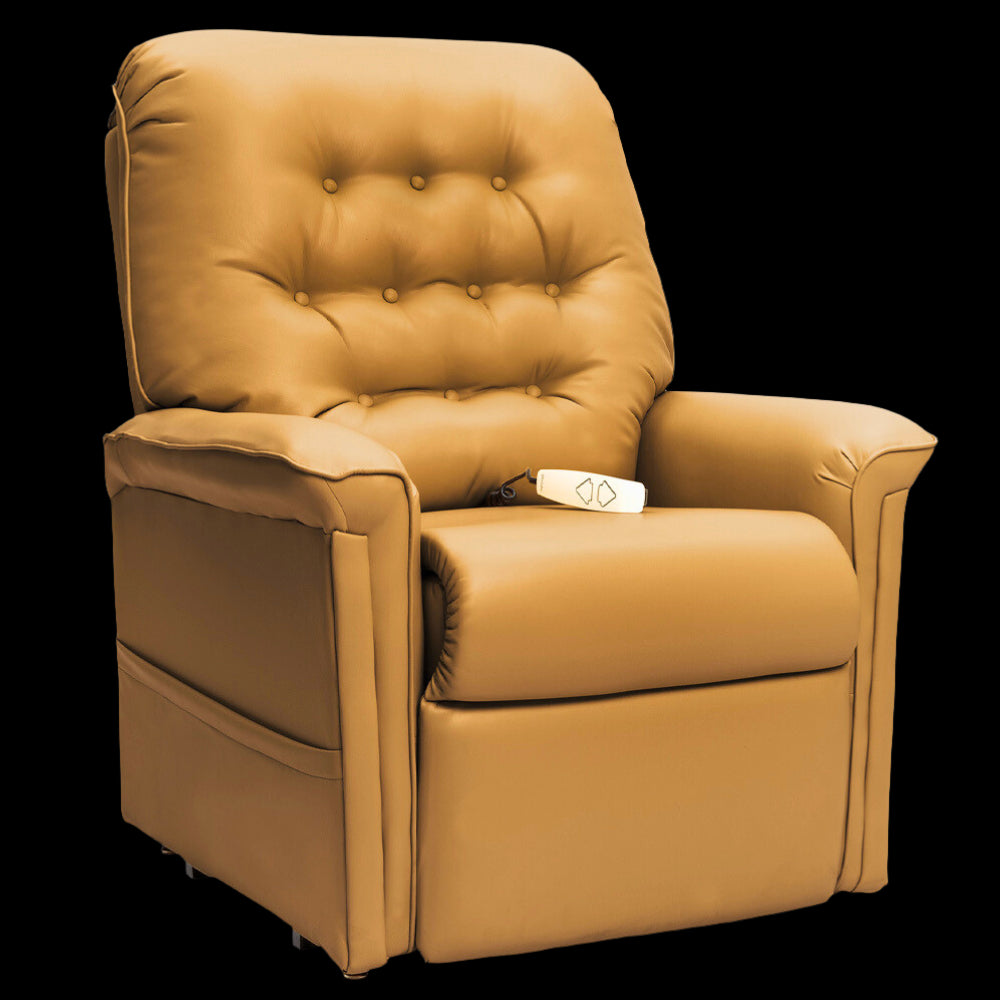 Ultra Leather Pecan Pride Mobility Heritage LC-358 Lift Chair Angled Front View