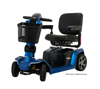Ocean Blue Color Pride Zero Turn 10 Mobility Scooter - Angled View