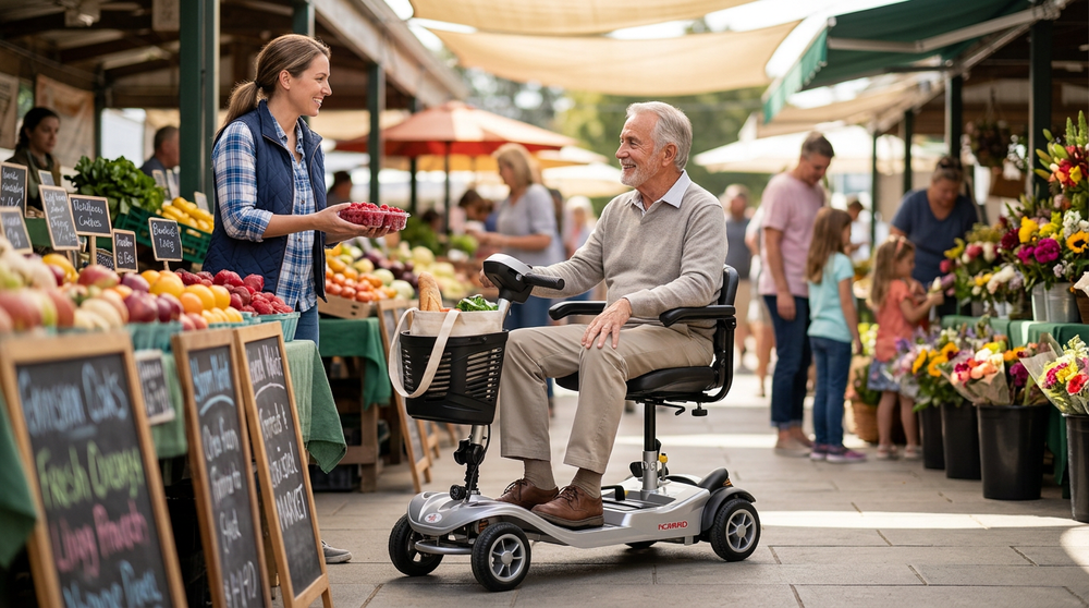 Customer using a mobility scooter
